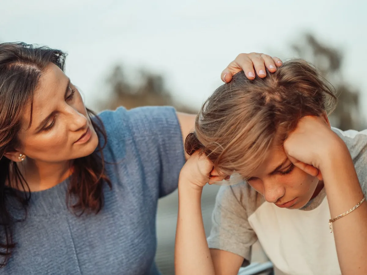 concerned parents talking