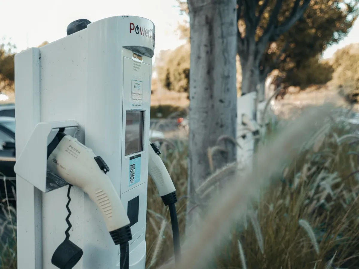California landscape with electric vehicles