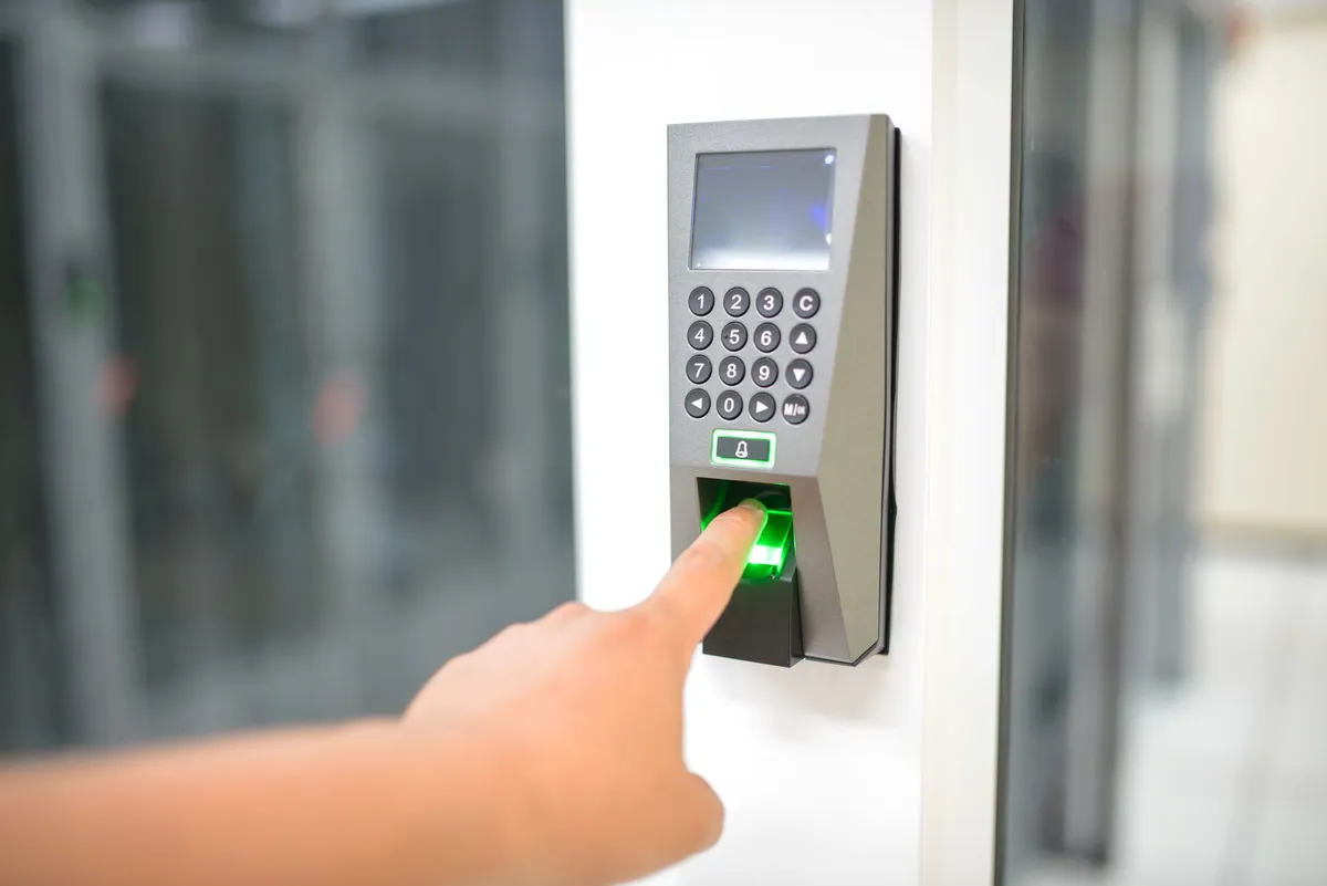 person checking security settings on a device