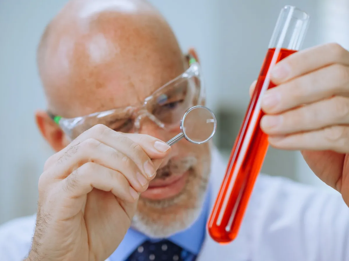 healthcare professional examining food