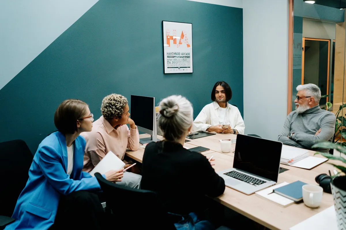 team discussing cybersecurity