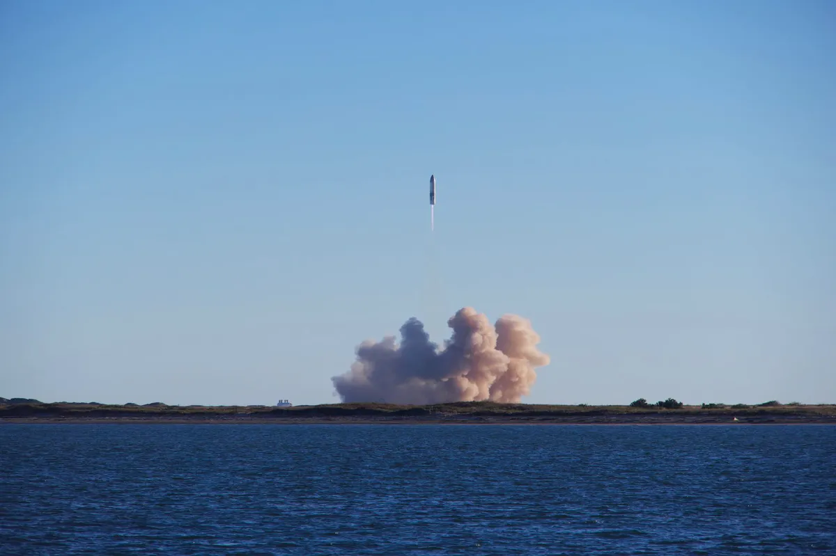rocket launch in action