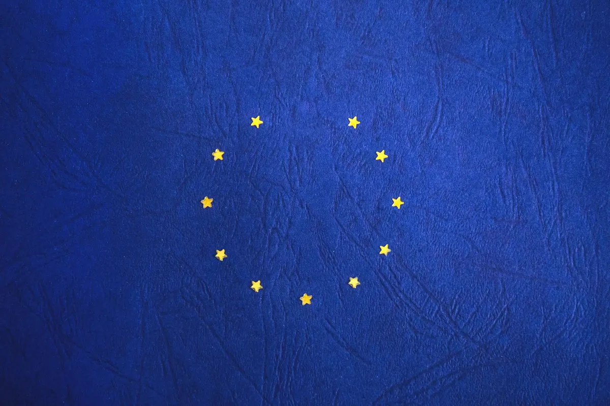 European Union flag closeup
