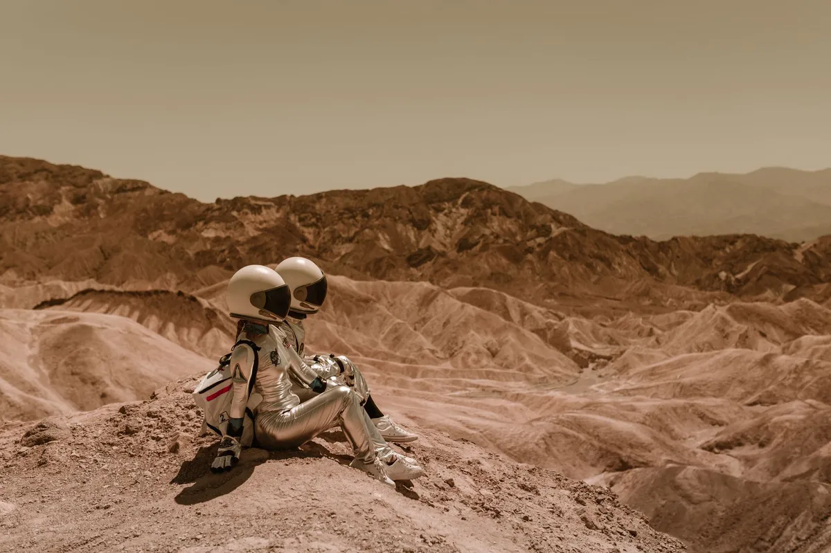 couple in astronaut suits