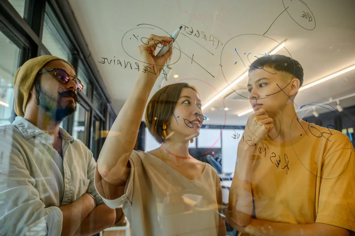 diverse tech team brainstorming