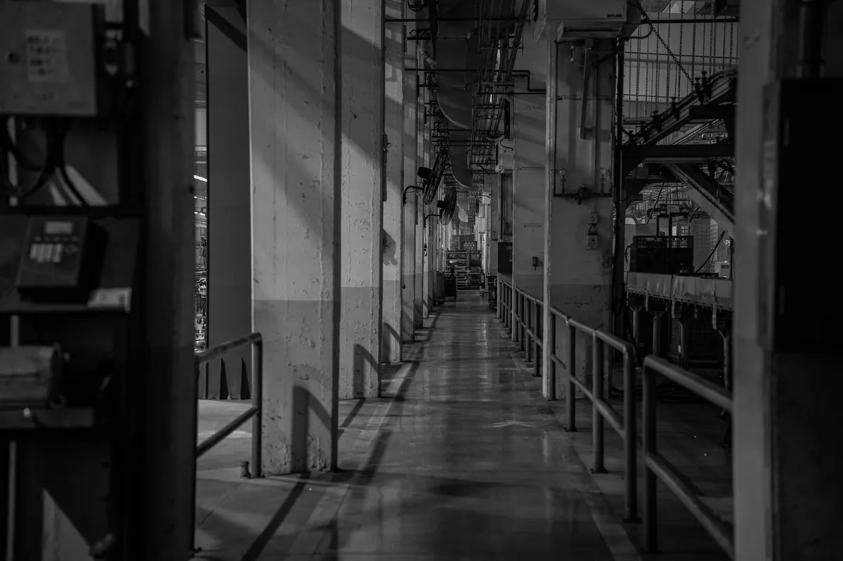 futuristic factory interior