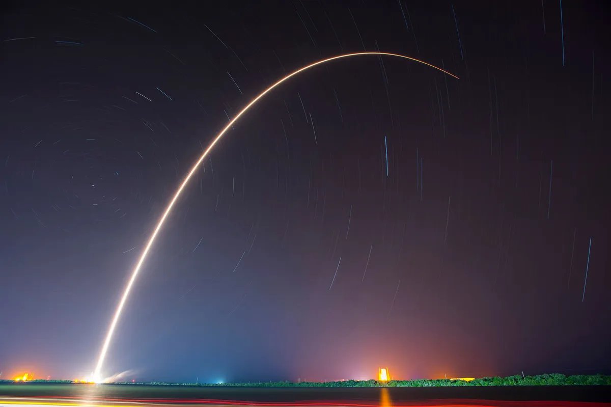 rocket launch night