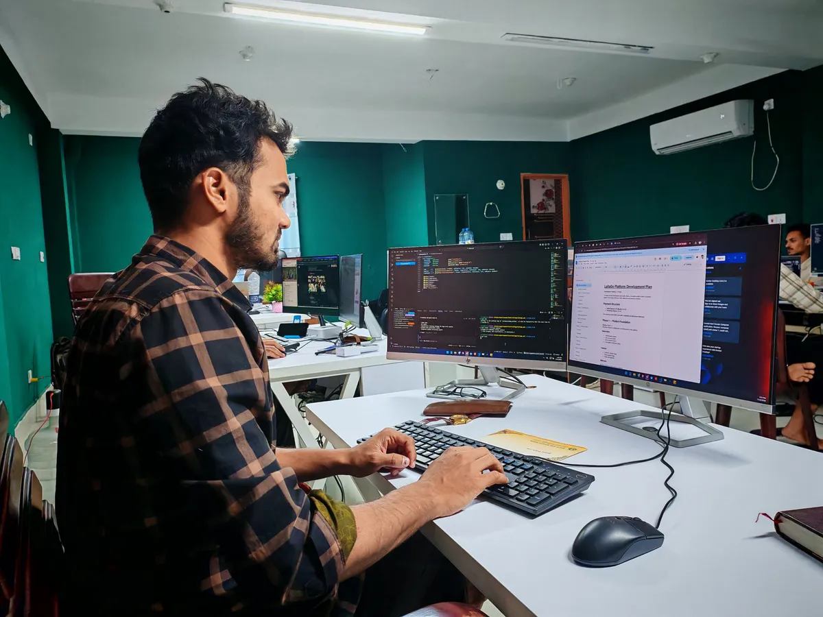 modern coding workspace