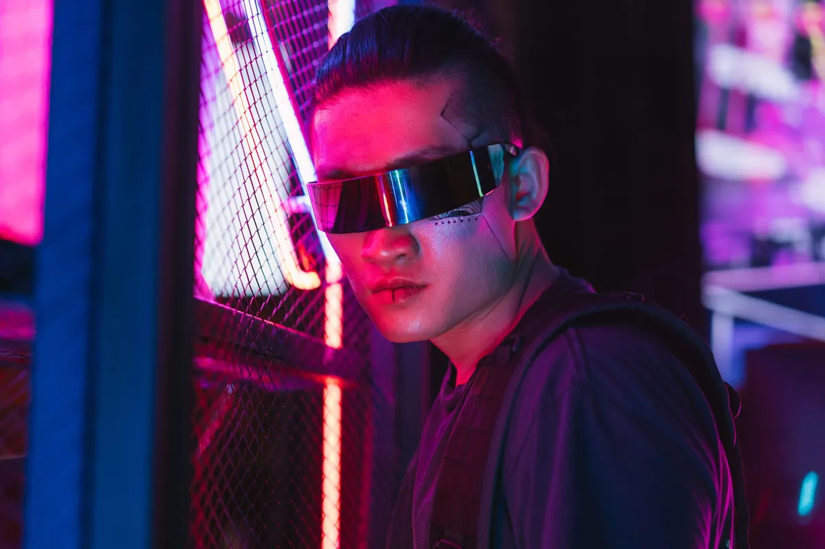 futuristic AI glasses