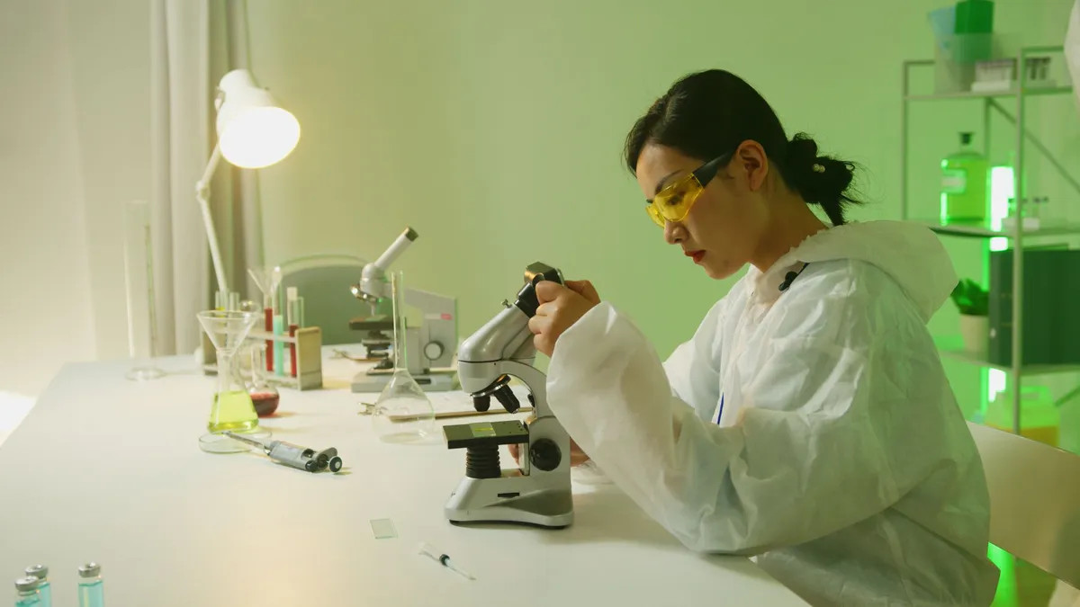 futuristic drug research lab
