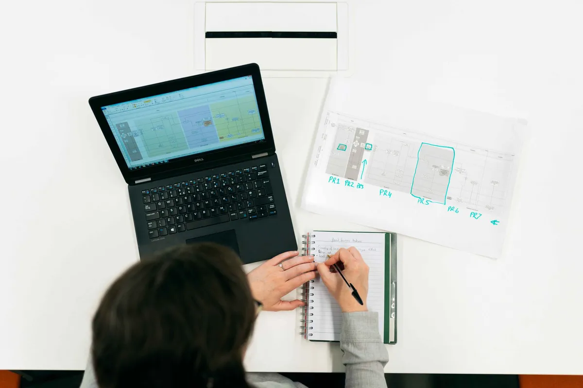 woman analyzing data with AI tools