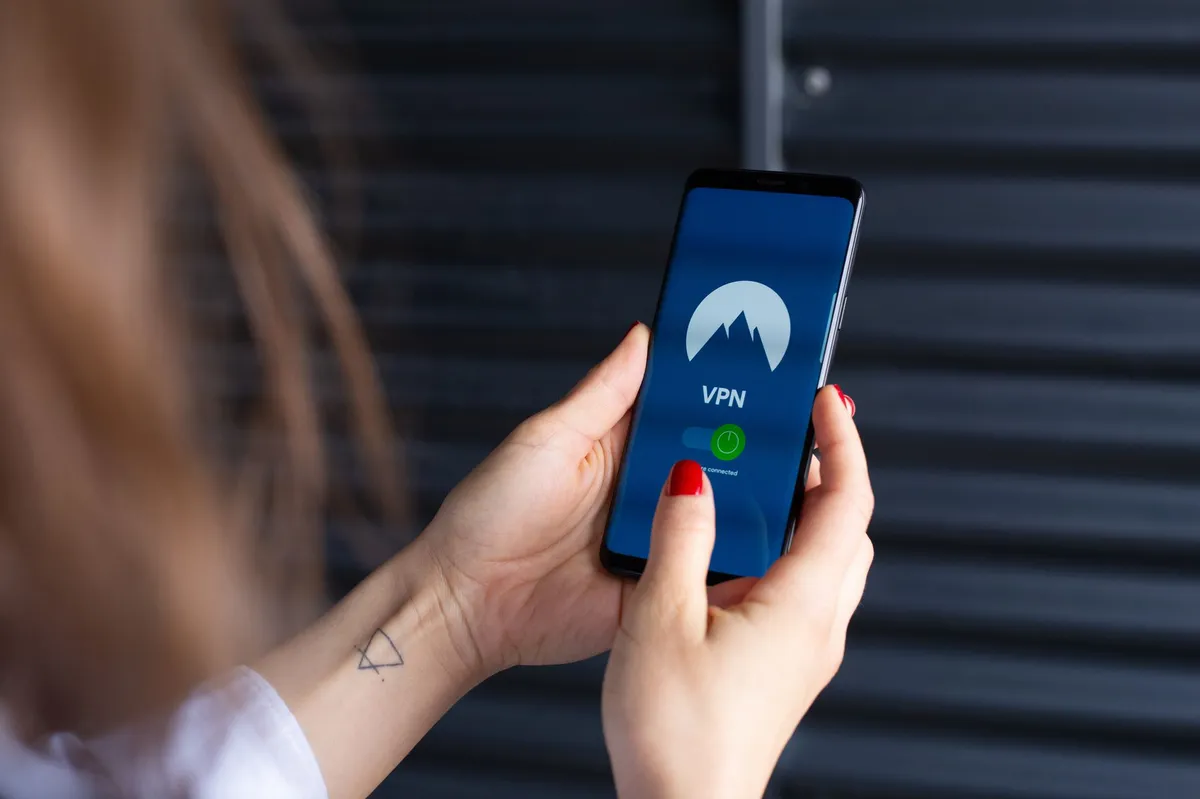 smartphone with VPN app