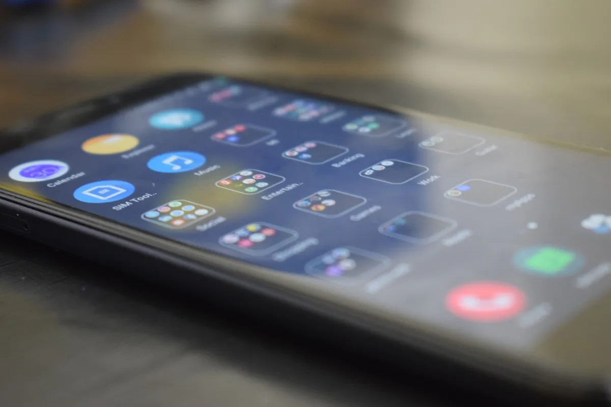 smartphone user interface closeup