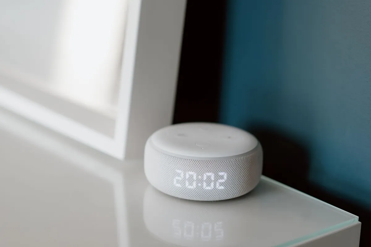 modern office with voice assistant