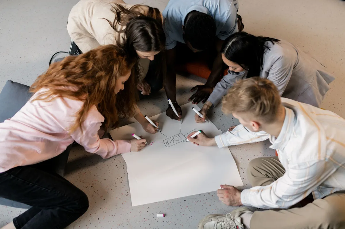 diverse team brainstorming