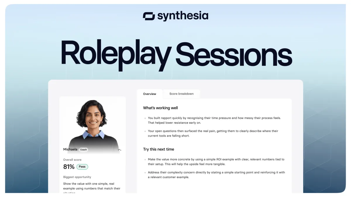 Revolutionizing Corporate Training: Synthesia's AI Roleplay Sessions
