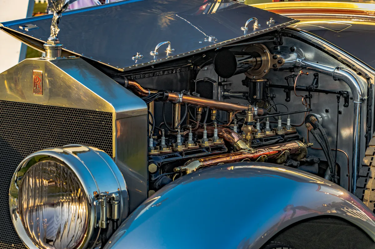 classic car engine closeup