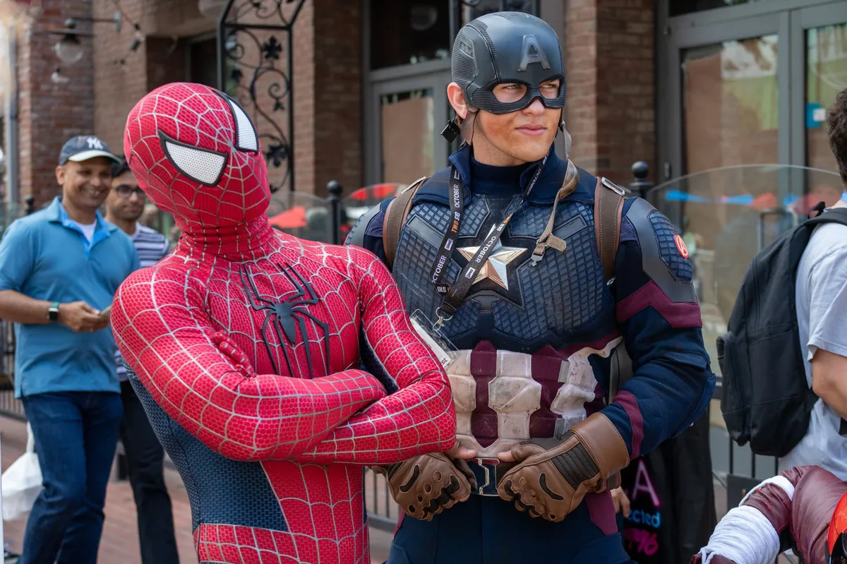 action-packed superhero scene