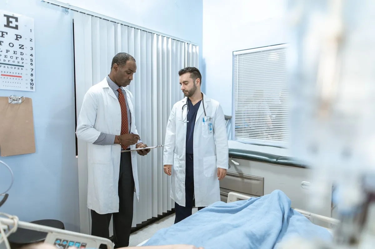 healthcare professional discussing with patient