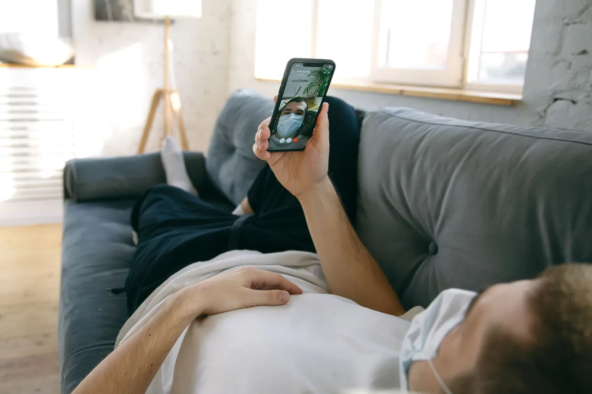 person in a video call