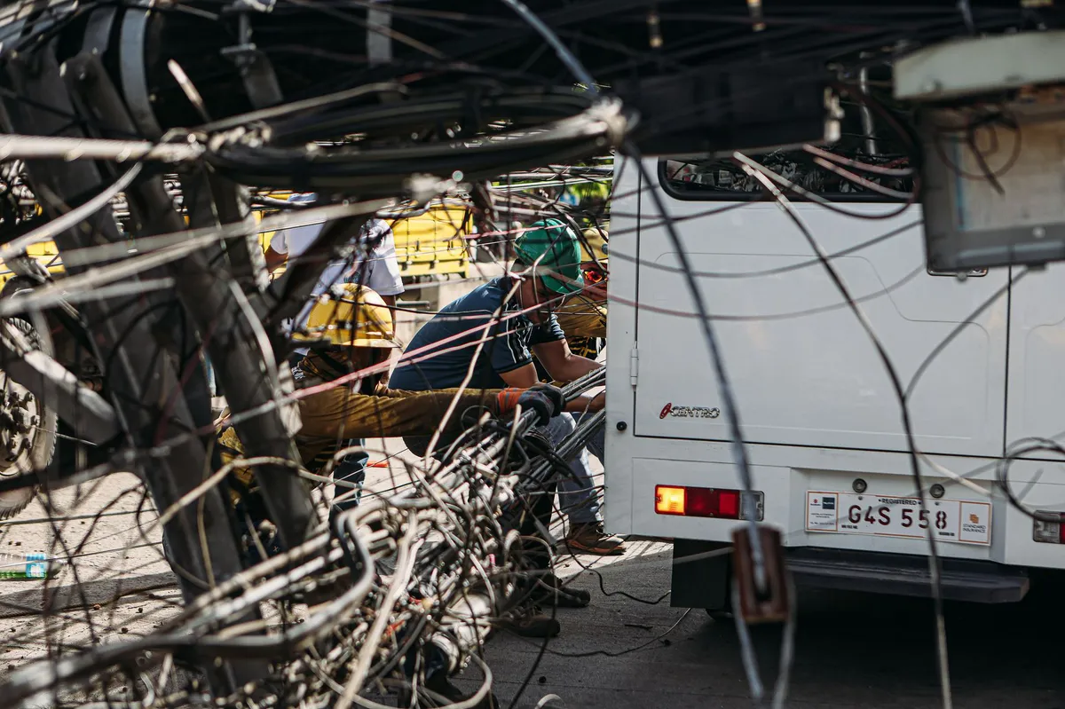 technician working on wiring