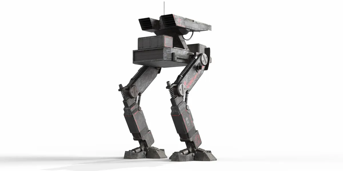 military robot in action