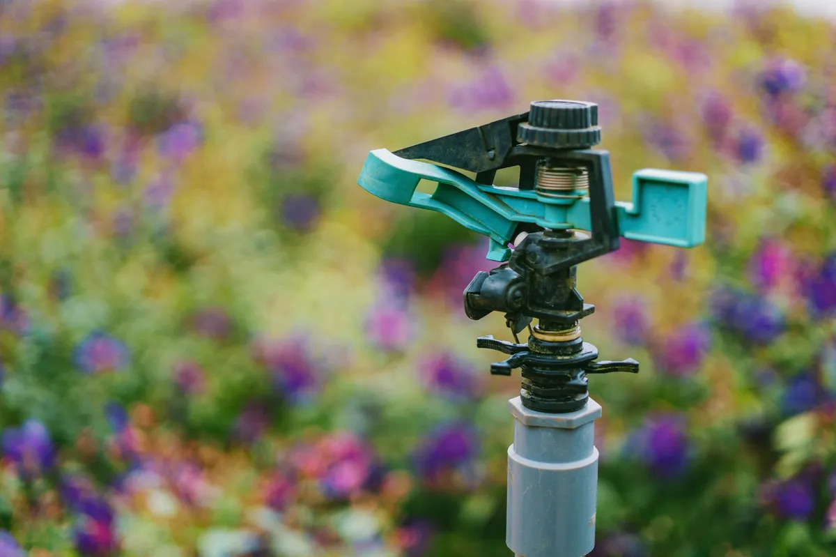 colorful water sprinkler in action