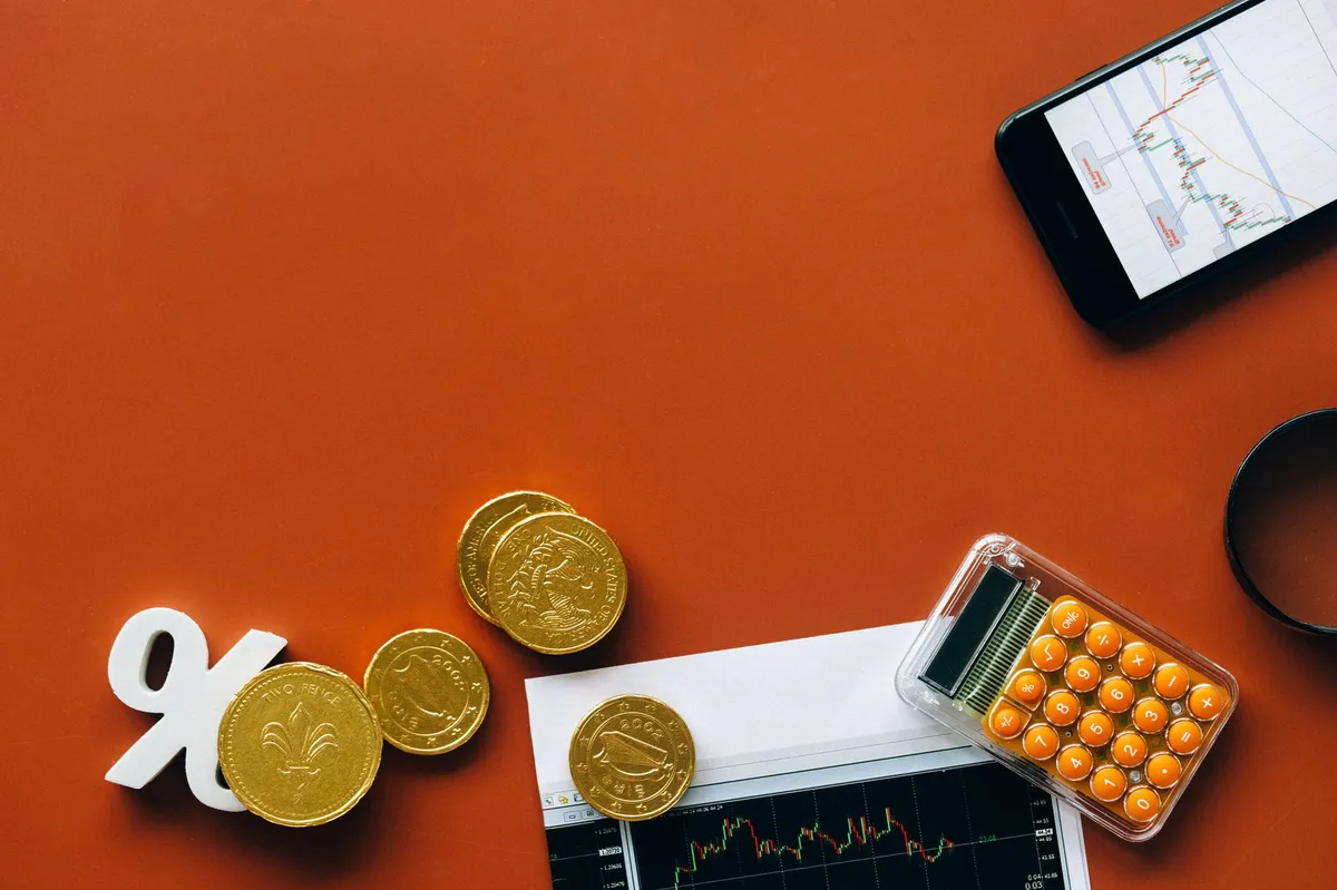 financial graph with AI symbols