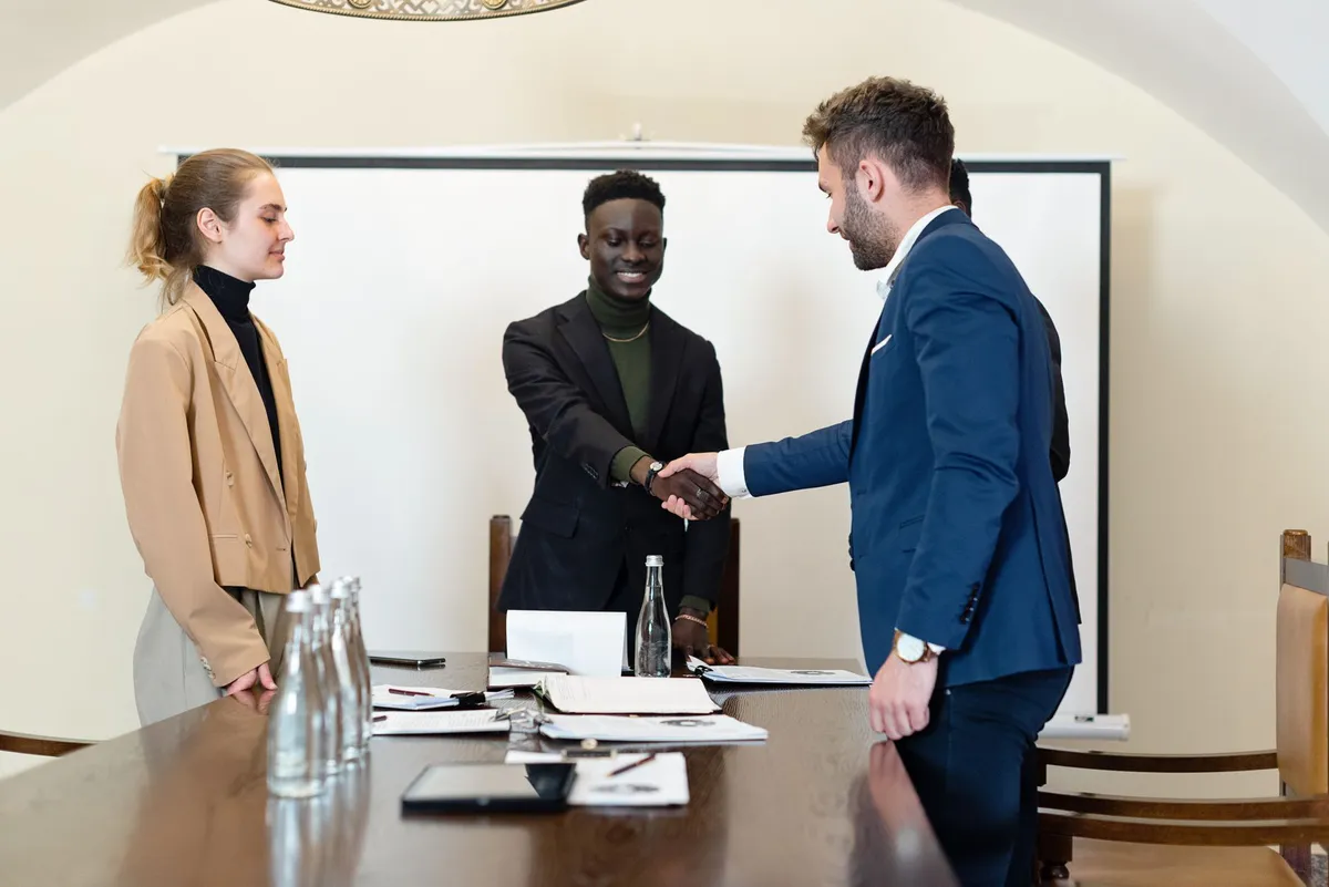 corporate meeting with AI agents