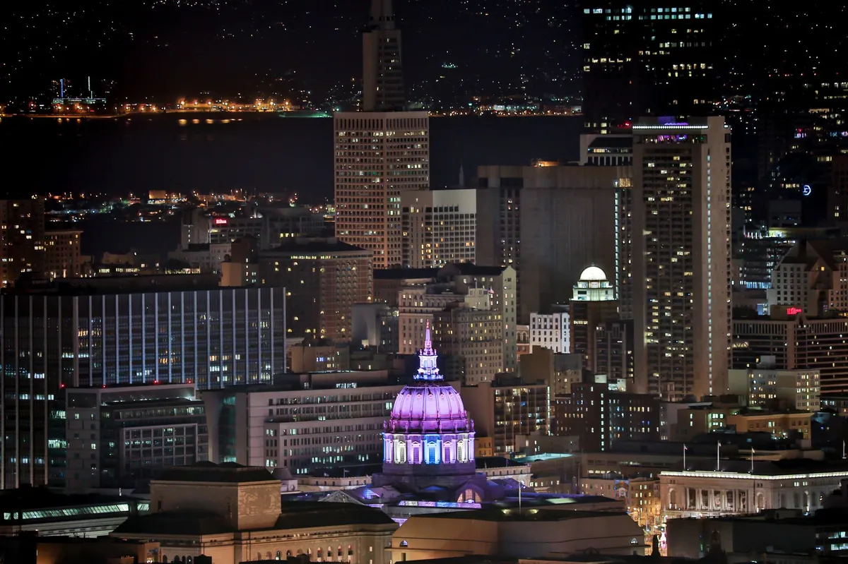 San Francisco cityscape at night
