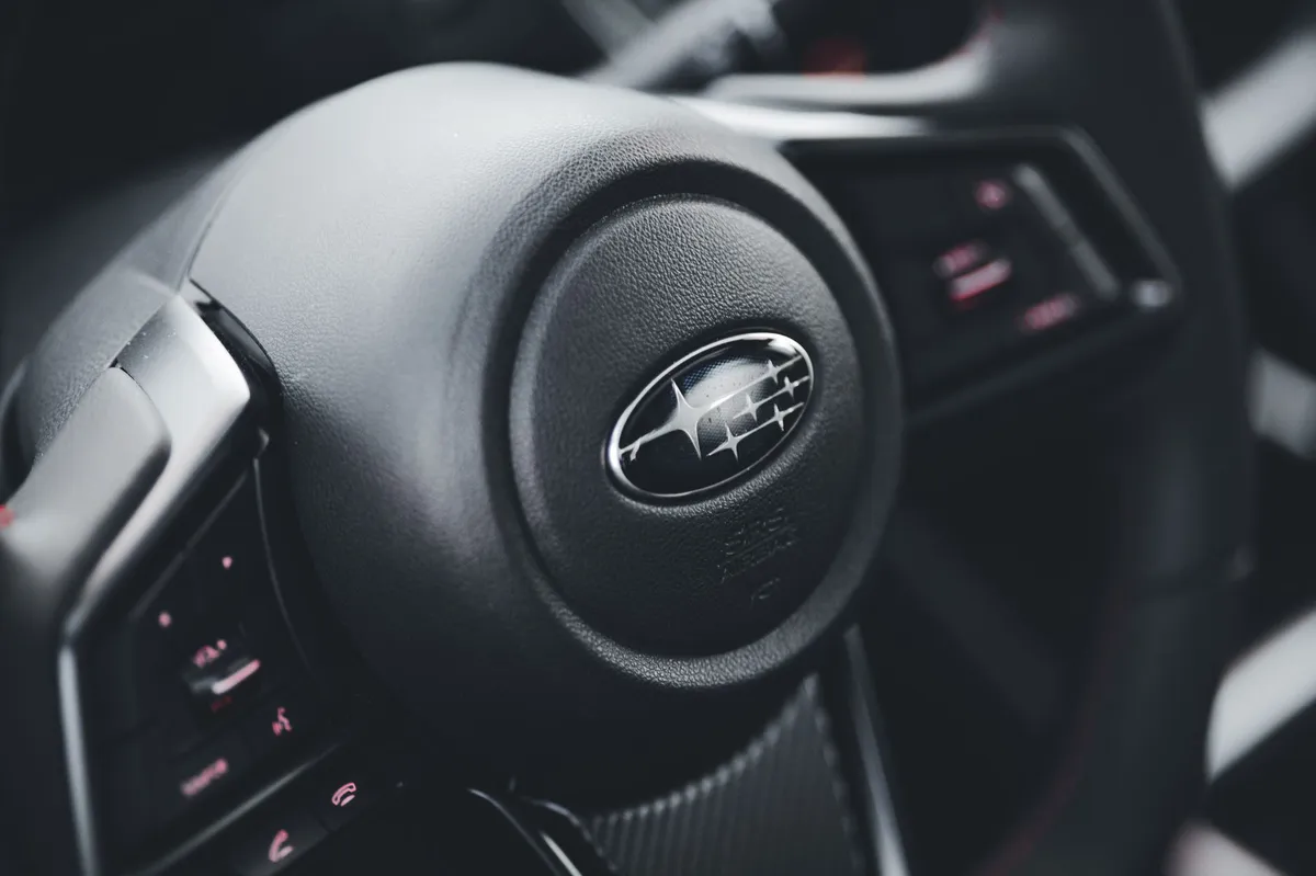 close-up of Subaru Outback interior
