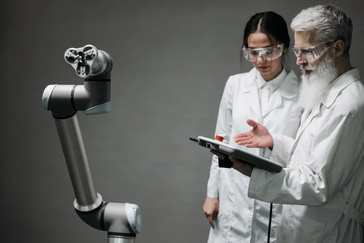 futuristic lab with AI technology