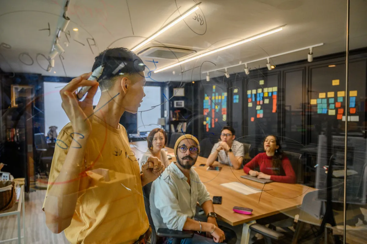 startup team brainstorming