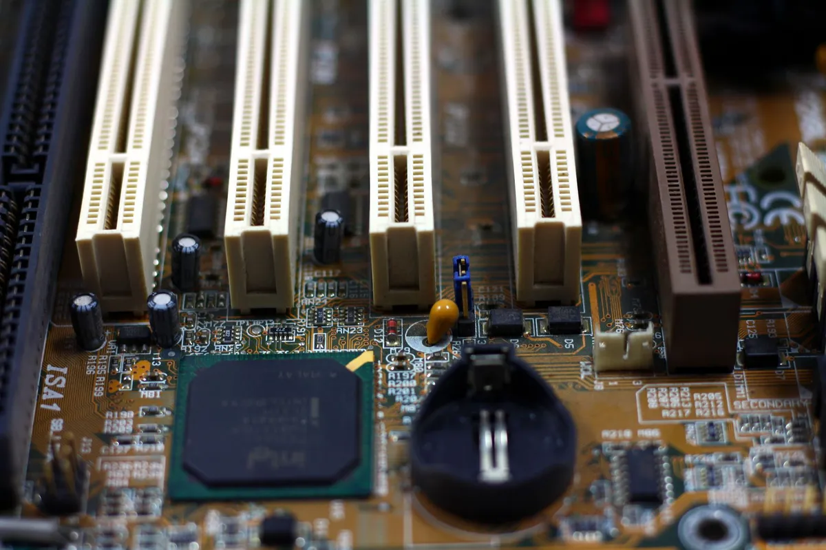 memory chips closeup