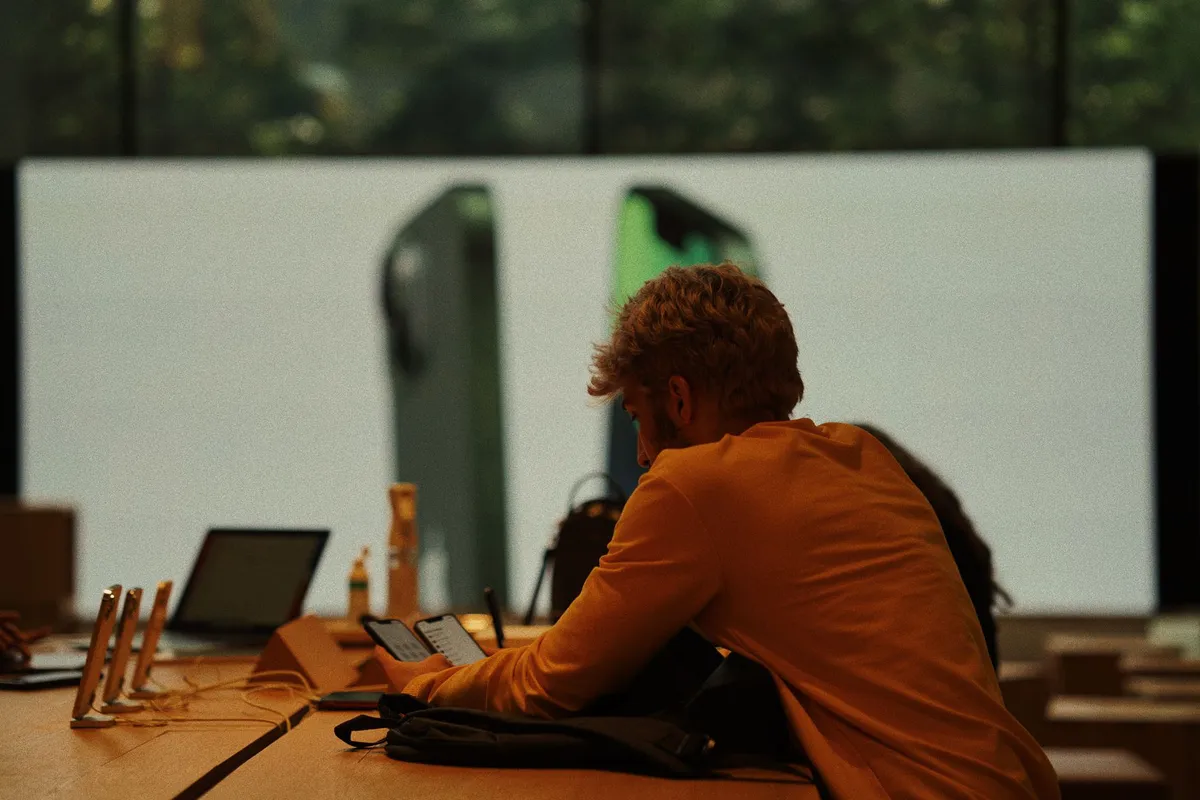 happy customers using Apple products