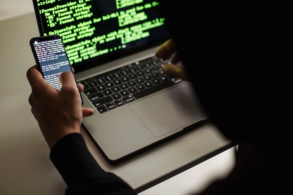 hacker using computer