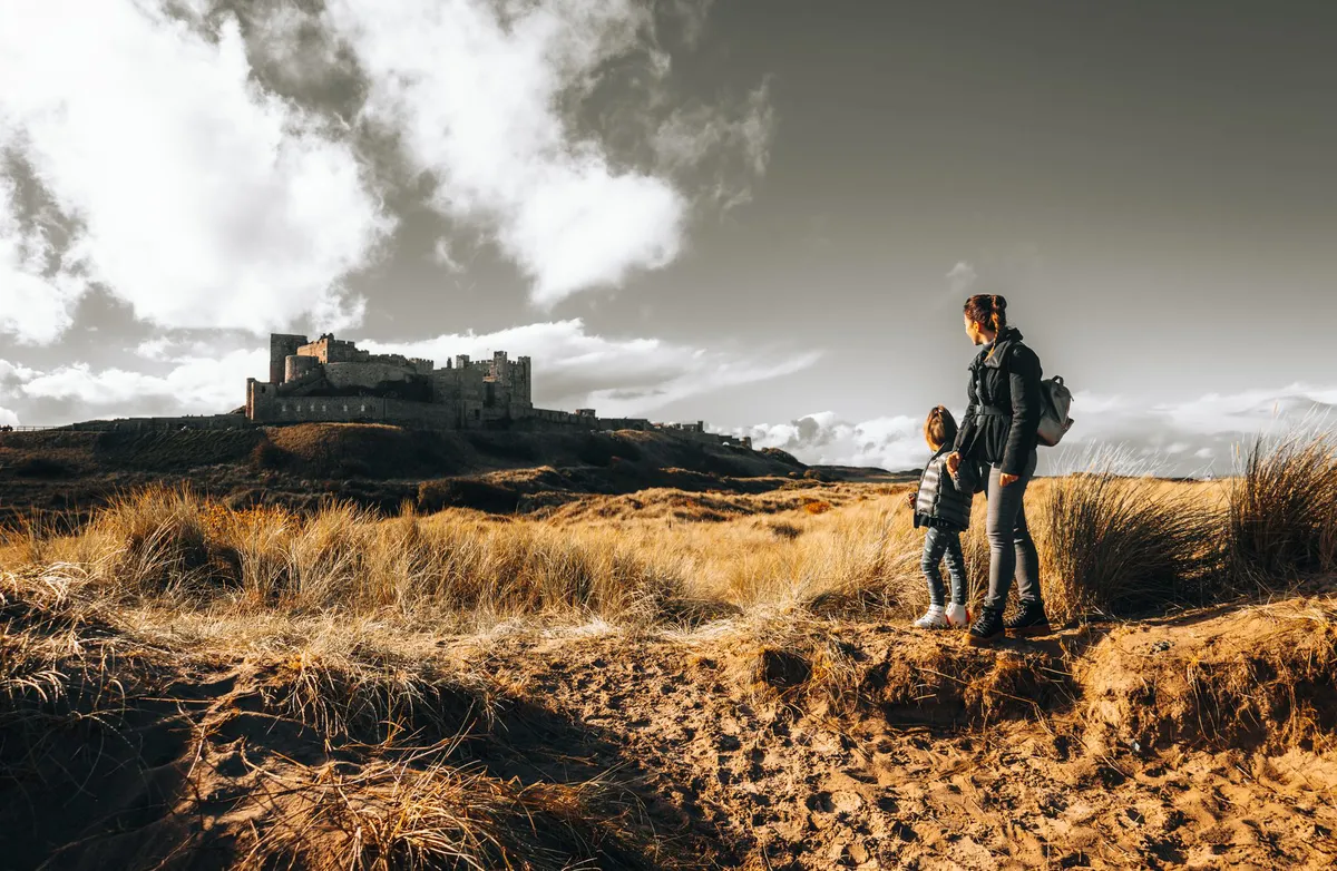 family exploring local history
