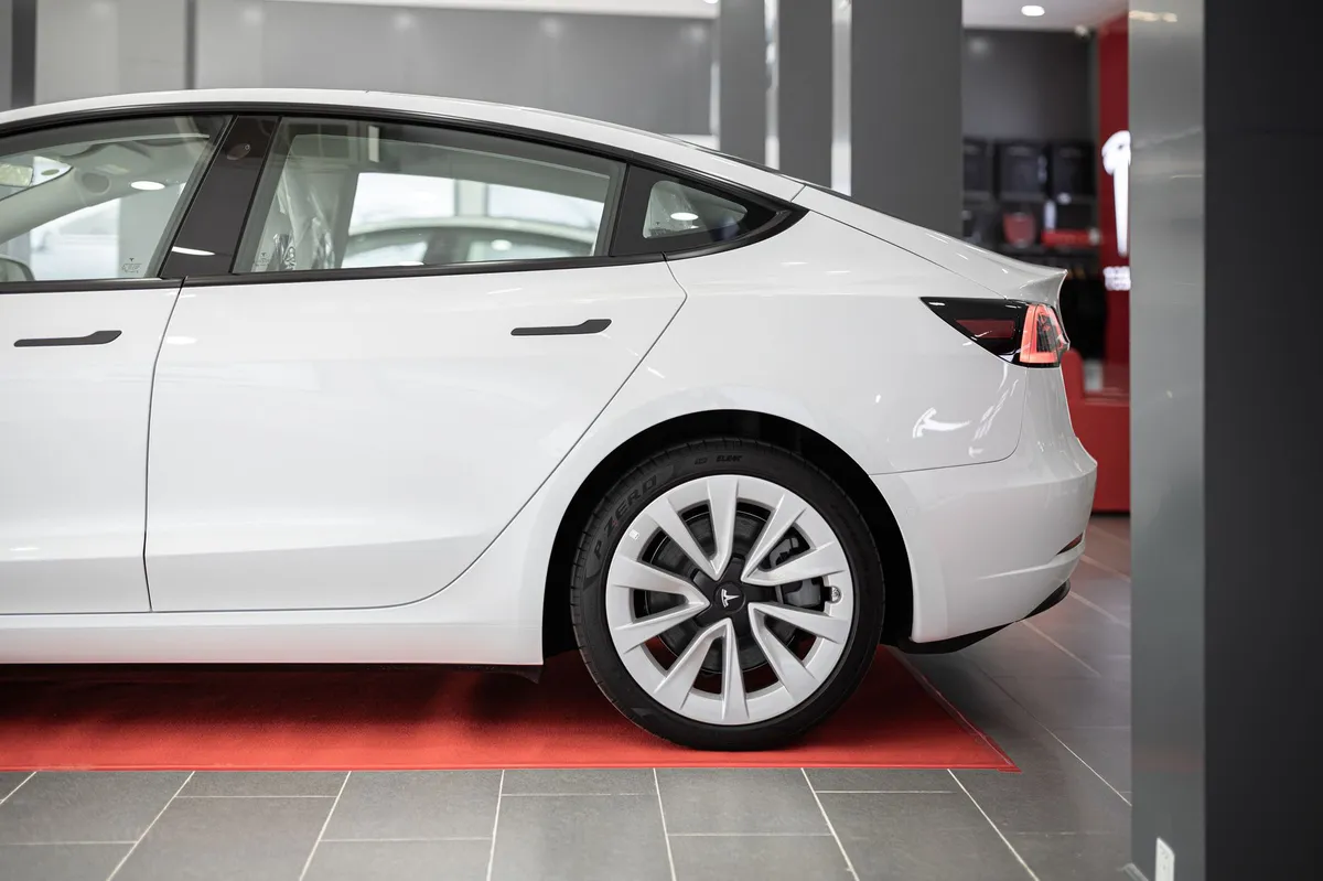 luxury electric vehicle showroom
