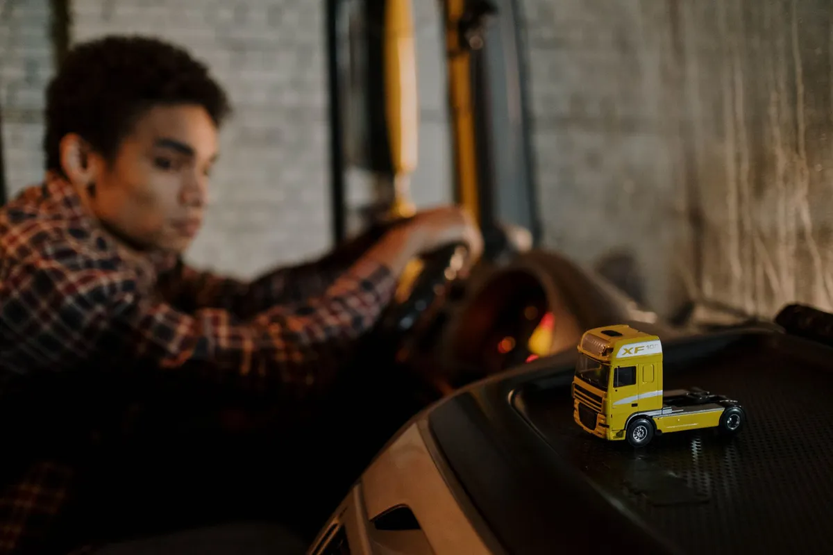 interior of modern truck