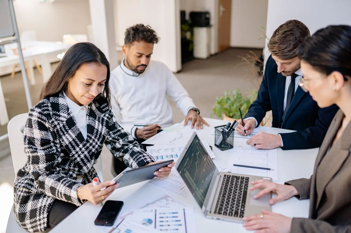 group of employees in cybersecurity training