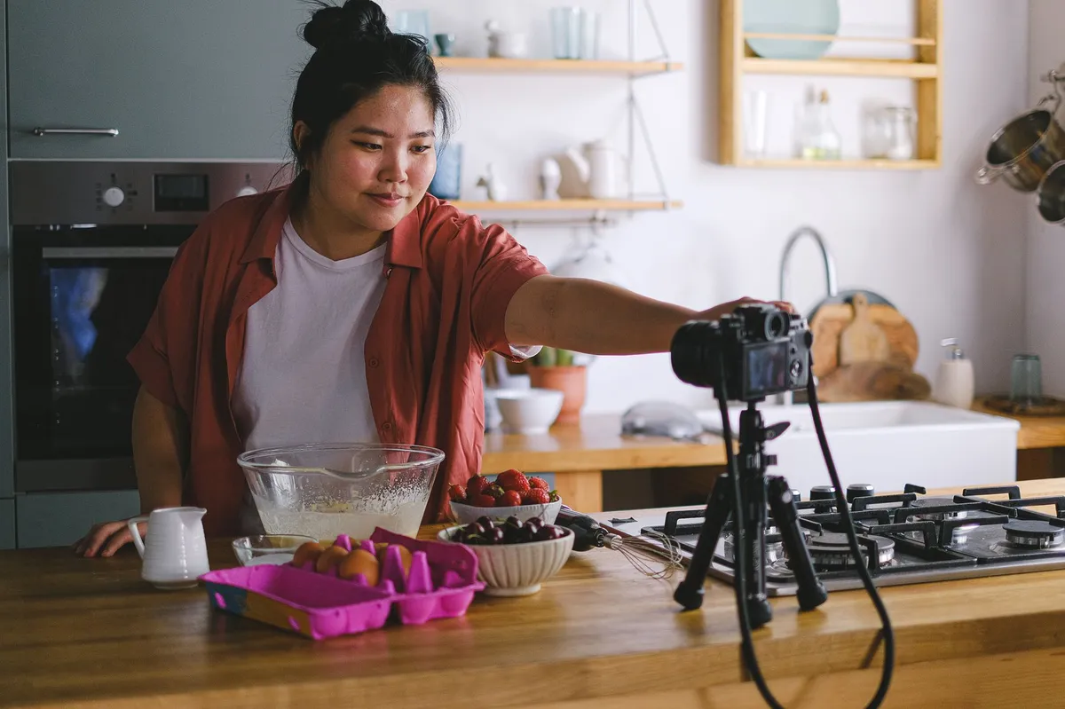 content creator filming video