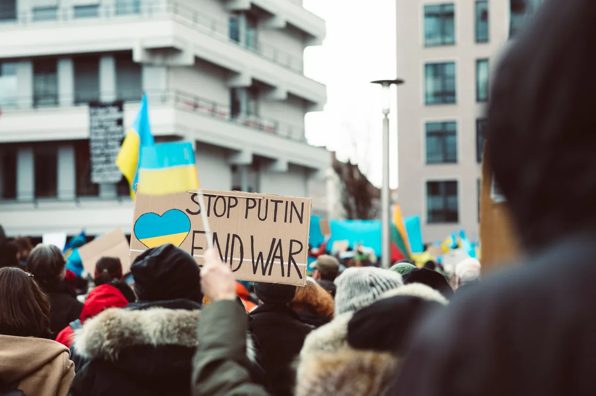 protest crowd with signs