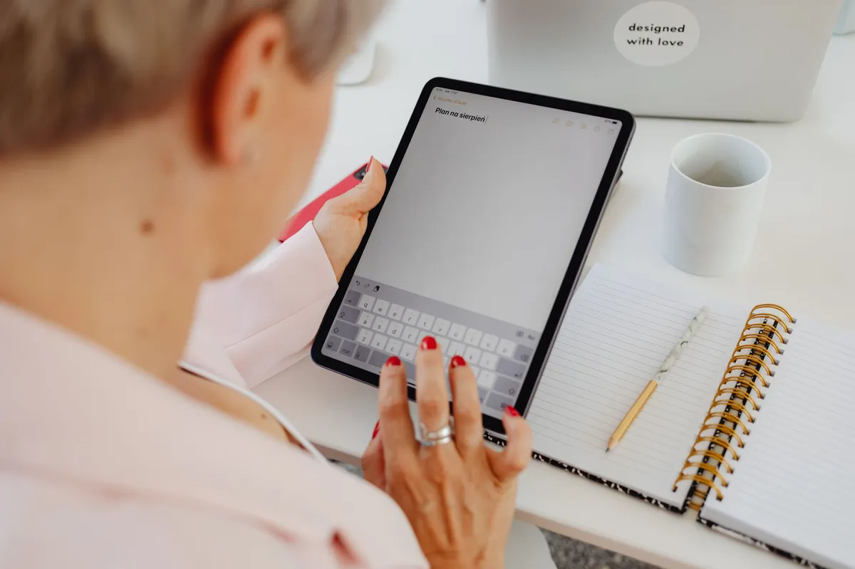 digital notebook writing