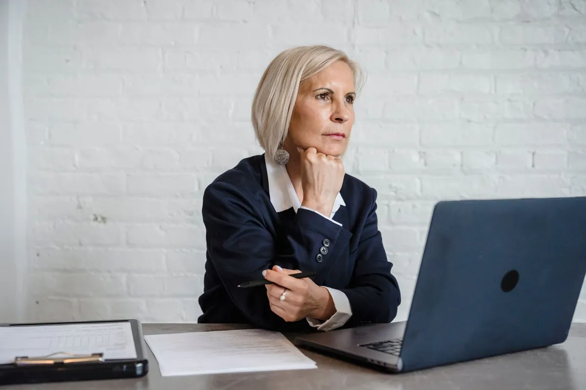 businesswoman in deep thought