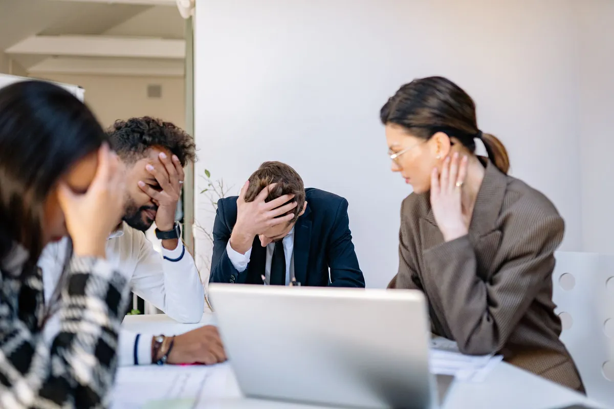 stressed business team