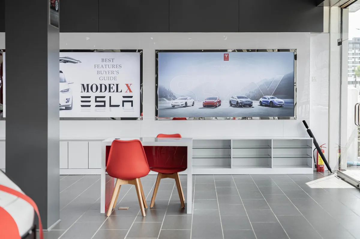modern electric vehicle showroom