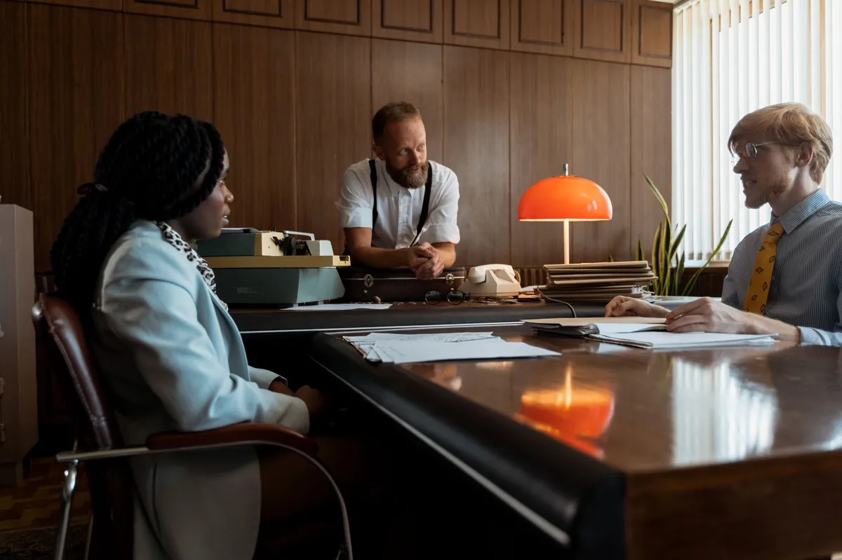 business meeting discussing AI ethics