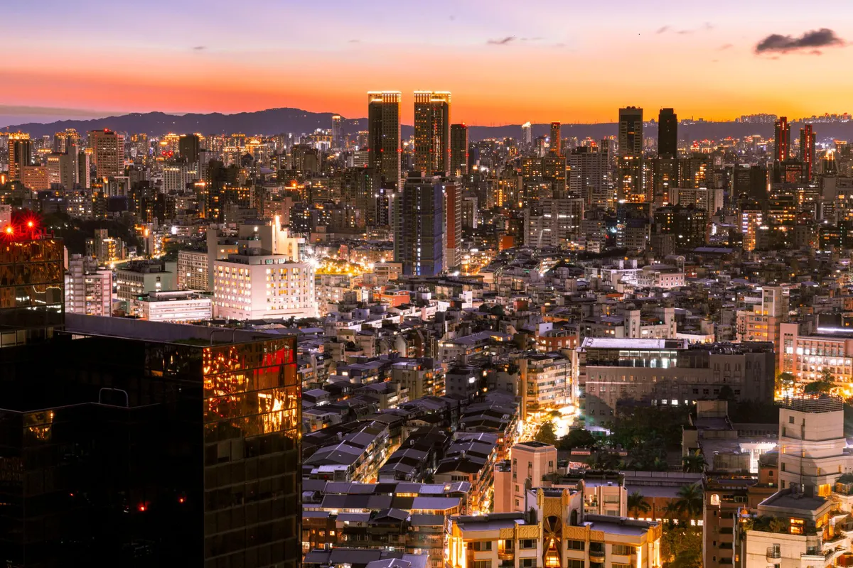 urban skyline with data centers