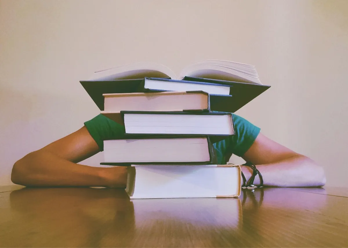 overwhelmed researcher at desk