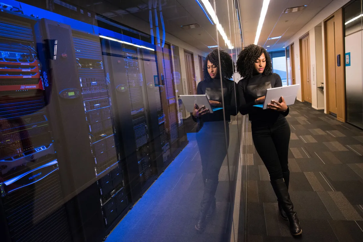 high-tech server room